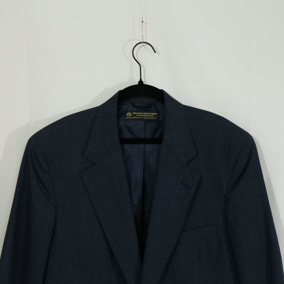 Brooks Brothers 100% Wool 2-Piece Suit 42R Navy Check Made in USA As-Is - Picture 11 of 15